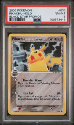 Delta Species Pikachu 035 Black Star Promo Holo Rare Vintage Pokemon Card PSA 8 - Image 5