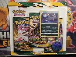 Pokemon Sword & Shield Evolving Skies 3-Pack Blister w/ Umbreon Promo Card - Image 1