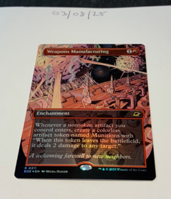 Magic the Gathering MTG Weapons Manufacturing x1 Rare Borderless FOIL Card NM/M - Image 1