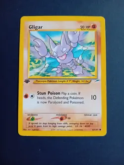 Pokemon Cards: 1st Edition Neo Destiny Common: Gligar 67/105 - Image 1