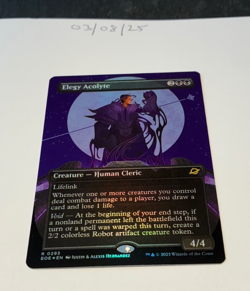 Magic the Gathering MTG Elegy Acolyte x1 Rare Borderless FOIL Card NM/M - Image 1