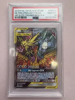 SM210 Moltres Zapdos & Articuno GX ETB Promo Card PSA 10 Graded Pokemon - Image 1