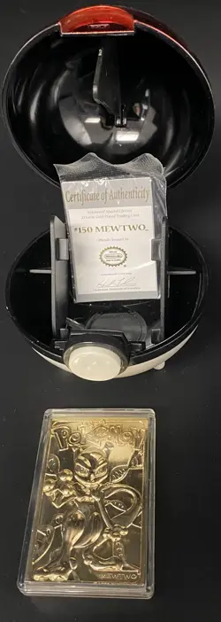 MEWTWO 1999 POKEMON 23K GOLD-PLATED CARD BALL BURGER KING NINTENDO - Image 1