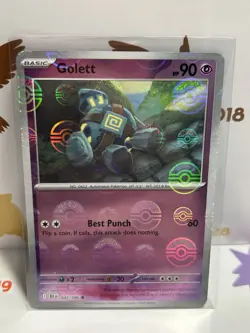 Pokemon TCG Golett 042/086 (Poke Ball Pattern) SV: Black Bolt Holo, NM/M - Image 1