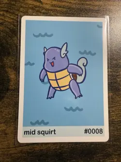 Near Mint Pookiemoot Mid Squirt Wartortle #0007 Derp Pokemon Fan Art Card - Image 1