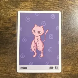 Near Mint Pookiemoot Moo Mew #0151 Derp Pokemon Fan Art Card - Image 1