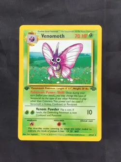 Pokemon Cards: 1st Edition Jungle Rare: Venomoth 29/64 - Image 1