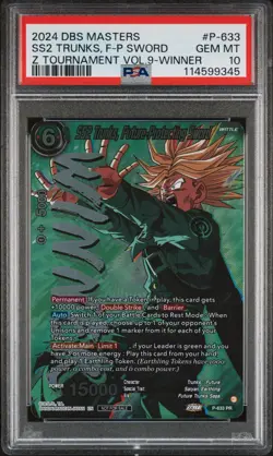 SS2 Trunks, Future-Protecting Sword Winner FOIL Dragon Ball Super Card PSA 10 - Image 1