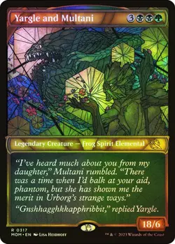 Magic The Gathering MTG YARGLE AND MULTANI SHOWCASE FOIL March of the Machine NM - Image 1