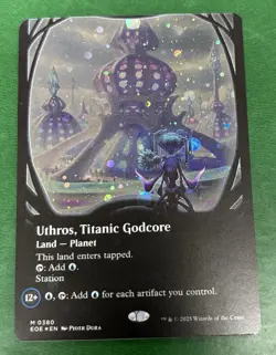 Uthros, Titanic Godcore BORDERLESS - Galaxy Rare - Magic the Gathering - EOE - Image 1