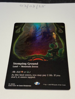 Magic the Gathering MTG Stomping Ground x1 Rare Borderless FOIL Card NM/M - Image 1