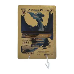 Pokemon Mega Charizard EX 830hp Gold Foil Fan Art Collector Card TCG - Image 1