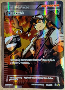 Blacksmith Trainer Promo 88a/106 Pokemon XY Flashfire Moderately played - Image 1