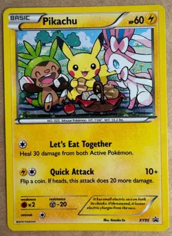 Pikachu, Sylveon & Chespin XY95 Promo Cosmos Holo Pokemon XY Near Mint - Image 1