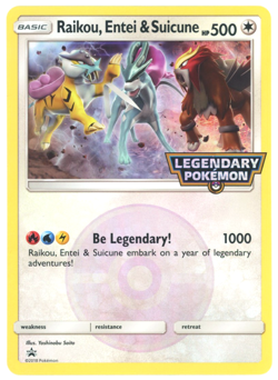 Pokemon TCG Raikou Entei Suicune (Jumbo) Black Star Promo OVERSIZED MP - Image 1