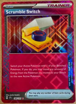 Scramble Switch 186/191 Ace Spec Pokemon SV Surging Sparks Near Mint - Image 1