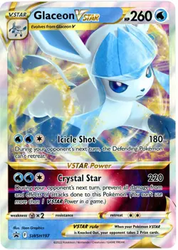 Pokemon TCG Glaceon VSTAR SWSH197 (Jumbo) Black Star Promo OVERSIZED - Image 1