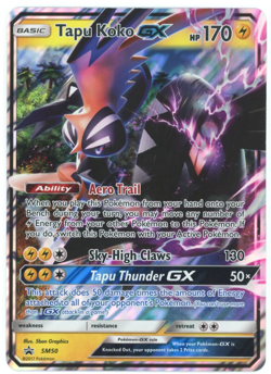 Pokemon TCG Tapu Koko GX SM50 (Jumbo) Black Star Promo OVERSIZED - Image 1