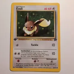 Evoli / Eevee - Pokemon TCG Karte Team Rocket 1. Edition 55/82 - 2000 - Deutsch - Image 1