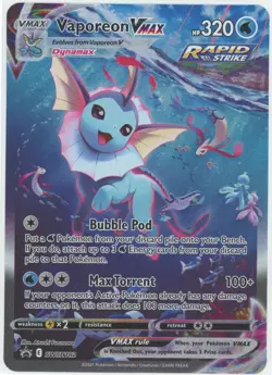 Pokemon TCG Vaporeon VMAX SWSH182 (Jumbo) Black Star Promo OVERSIZED - Image 1
