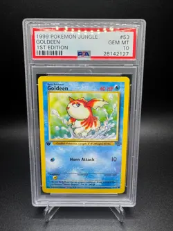 PSA 10 GEM MINT -🔥WoTC VINTAGE🔥1999 POKEMON JUNGLE - GOLDEEN 1ST EDITION #53 - Image 1