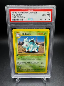 PSA 10 GEM MINT -🔥WoTC VINTAGE🔥1999 POKEMON JUNGLE - NIDORINA 1ST EDITION #40 - Image 1