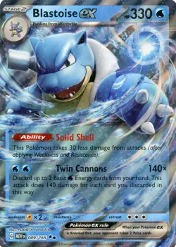 Pokemon TCG Blastoise ex (Jumbo) 009/165 Ultra Rare OVERSIZED - Image 1
