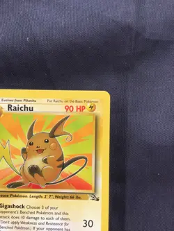 Pokemon Cards: Fossil 1st Edition Rare: Raichu 29/62 - Image 3