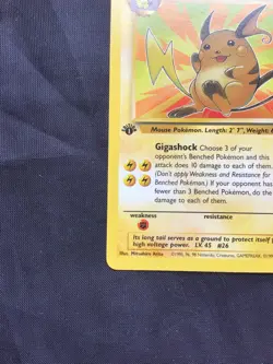 Pokemon Cards: Fossil 1st Edition Rare: Raichu 29/62 - Image 5