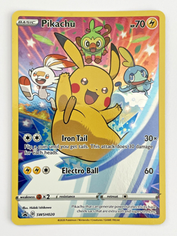 Pokemon Pikachu TCG SWSH020 Black Star Promo Holo Card Mint Condition - Image 1