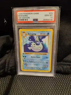 1st Edition Shadowless Base Set Pokemon Card PSA 10 Dewgong 25/102 - Image 1