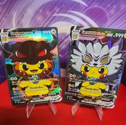 Pikachu Garrurumon, Greymon Pokemon/Digimon Cute Cosplay Doujin ACG HOLO Card - Image 1