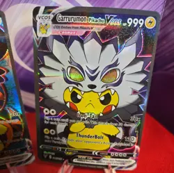 Pikachu Garrurumon, Greymon Pokemon/Digimon Cute Cosplay Doujin ACG HOLO Card - Image 4