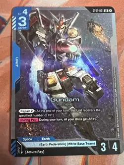 Gundam Trading Card Game Zeon’s Rush ST01-001 LR RX-78-2 Near Mint Foil - Image 1