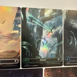 FOIL Edge of Eternities Full Art Borderless Basic Lands Complete 5x Paquette NM - Image 3