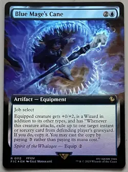 MTG Final Fantasy Commander Blue Mage’s Cane Artifact RARE FOIL #0112 - Image 1
