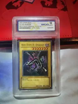 Yu-Gi-Oh Red-Eyes Black Dragon Card 2003 SDJ WCG 10 GEM MT ULTRA RARE HOLO - Image 5