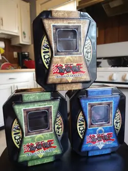 Near Mint Yu-Gi-Oh! Trading Card Game Lot of 3 2004 Empty Tin Only No Cards - Image 1