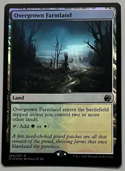 MTG Innistrad: Midnight Hunt Overgrown Farmland Land RARE FOIL #265 - Image 1