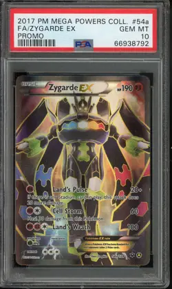 Zygarde EX PSA 10 GEM MINT #54a 2017 Pokemon Mega Powers Coll. Promo Full Art - Image 1