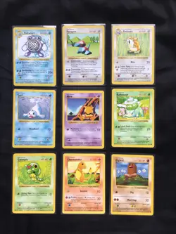 Pokemon Cards: Shadowless Base Set 60 Card Non-Holo Lot - Image 3