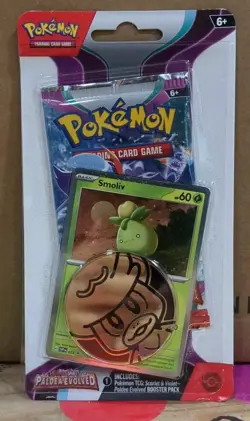 Pokemon TCG Paldea Evolved Smoliv Promo Checklane Blister Booster Pack New - Image 1