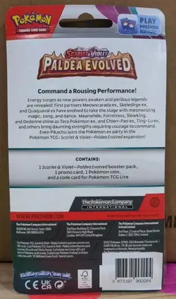 Pokemon TCG Paldea Evolved Smoliv Promo Checklane Blister Booster Pack New - Image 2