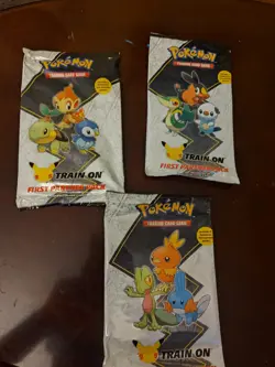 Lot of 3 Pokemon First Partner Pack Kanto Booster Factory Sealed - Image 1