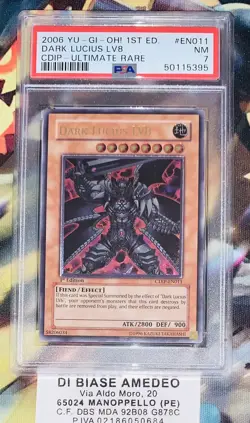 YU GI OH PSA 7 DARK LUCIUS LV8 CDIP-EN011 1st FIRST EDITION ULTIMATE RARE 2006! - Image 1
