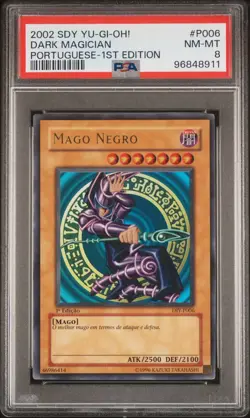 YU GI OH PSA 8 MAGO NEGRO DIY-P006 1st EDITION PORTUGUESE STARTER DECK 2002! - Image 1