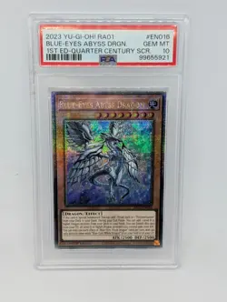 Yugioh | Blue-Eyes Abyss Dragon RA01-EN016 PSA 10 | Quarter Century Secret Rare - Image 1