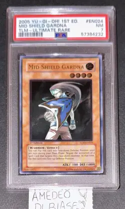 YU GI OH PSA 7 MID SHIELD GARDNA TLM-EN024 1st EDITION ULTIMATE RARE ENGL 2005 - Image 1