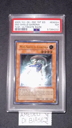 YU GI OH PSA 7 MID SHIELD GARDNA TLM-EN024 1st EDITION ULTIMATE RARE ENGL 2005 - Image 2