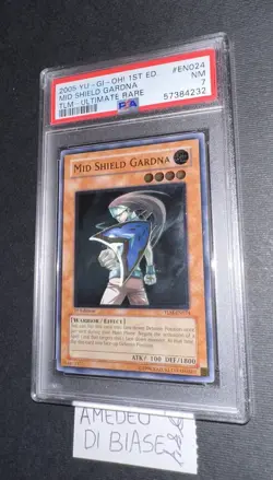 YU GI OH PSA 7 MID SHIELD GARDNA TLM-EN024 1st EDITION ULTIMATE RARE ENGL 2005 - Image 3